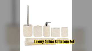 Luxury Ombre Blue Resin Bathroom Accessory Set